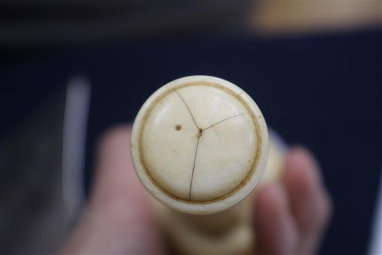 A late Victorian ivory handled silver presentation trowel and mounted ivory mallet, related to the foundation stone laying